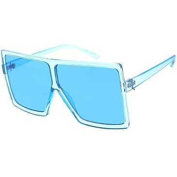 Pack of 12 Oversized Monotone Shield Sunglasses