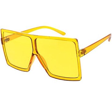 Pack of 12 Oversized Monotone Shield Sunglasses