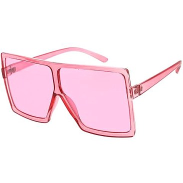 Pack of 12 Oversized Monotone Shield Sunglasses