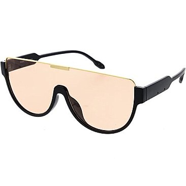 Pack of 12 Half Frame Fashion Shield Sunglasses