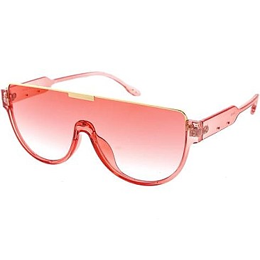 Pack of 12 Half Frame Fashion Shield Sunglasses