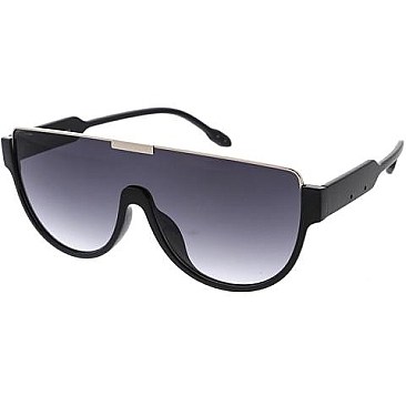 Pack of 12 Half Frame Fashion Shield Sunglasses