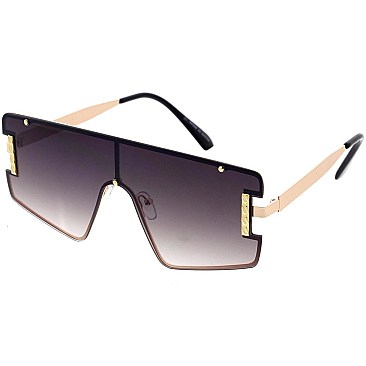 Pack of 12 Engraved Frame Shield Sunglasses