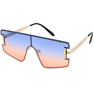 Pack of 12 Engraved Frame Shield Sunglasses