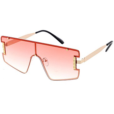 Pack of 12 Engraved Frame Shield Sunglasses