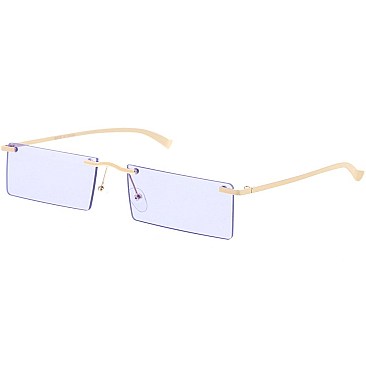 Pack of 12 Trendy Rimless Rectangular Sunglasses