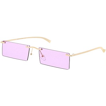 Pack of 12 Trendy Rimless Rectangular Sunglasses