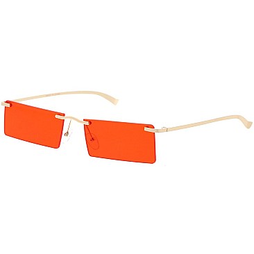 Pack of 12 Trendy Rimless Rectangular Sunglasses