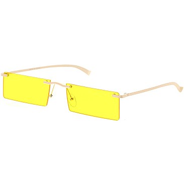 Pack of 12 Trendy Rimless Rectangular Sunglasses