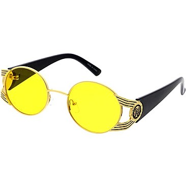 Pack of 12 Unique Emblem Round Sunglasses