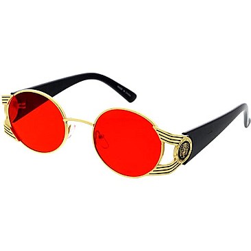 Pack of 12 Unique Emblem Round Sunglasses