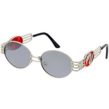 Pack of 12 Unique Dragon Emblem Round Sunglasses