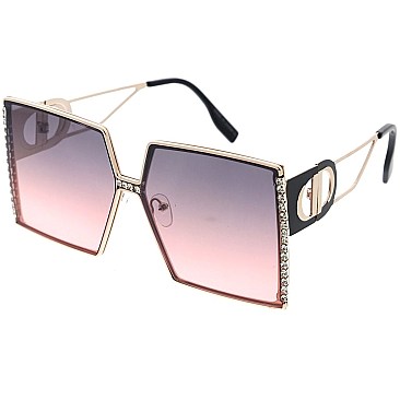 Pack of 12 Fashion Luxury Oversized Square Sunglasses