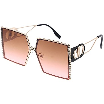 Pack of 12 Fashion Luxury Oversized Square Sunglasses