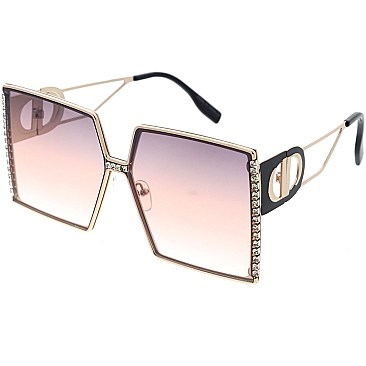 Pack of 12 Fashion Luxury Oversized Square Sunglasses