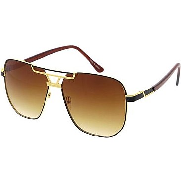 Pack of 12 Fashion Unique Frame Unisex Aviator Sunglasses