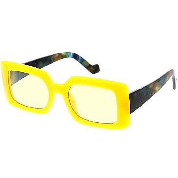 Pack of 12 Retro Thick Framed Rectangular Glasses