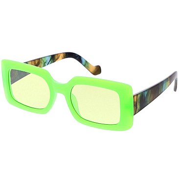 Pack of 12 Retro Thick Framed Rectangular Glasses