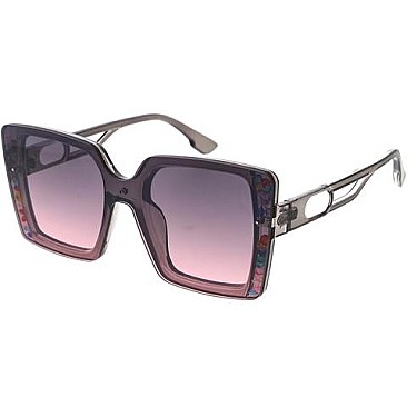 Pack of 12 Oversized Square Sunglasses W Stones