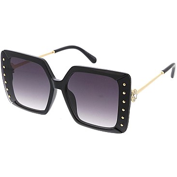 Pack of 12 Classy Gold Bolted Square Sunglasses