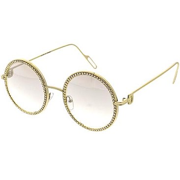 Pack of 12 Vintage Crystal Lined Round Sunglasses