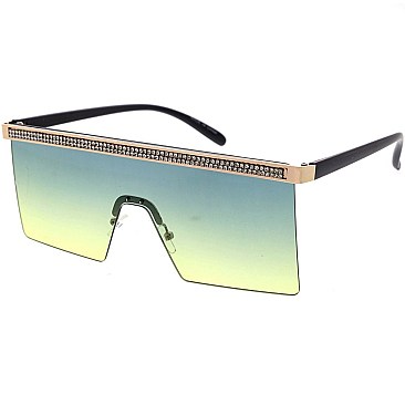 Pack of 12 Luxury Jewel Lined Shield Sunglasses