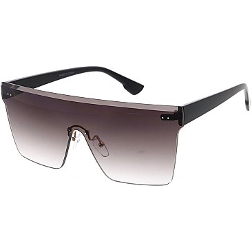 Pack of 12 Trendy Large Size Gradient Shield Sunglasses