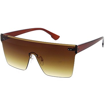 Pack of 12 Trendy Large Size Gradient Shield Sunglasses