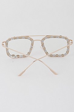 Pack of 12 RHINESTONED AVIATOR SQUARE SUNGLASSES