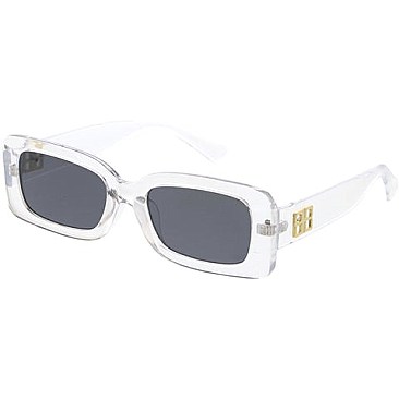 Pack of 12 Translucent Frame Gold Detailed Fashion Sunglasses