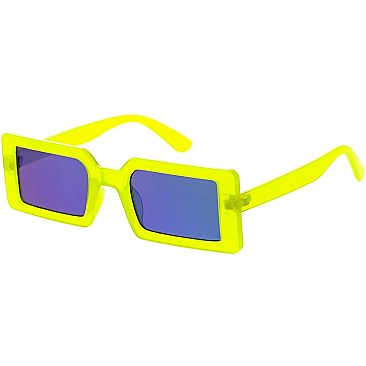 Pack of 12 Neon Color Retro Square Sunglasses