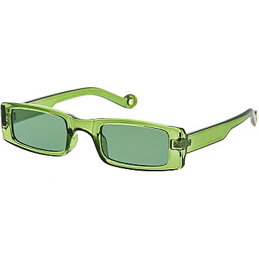 Pack of 12 Simple Retro Rectangular Sunglasses