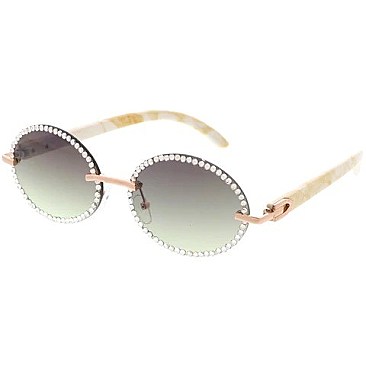 Pack of 12 Rhinestone Round Sunglasses