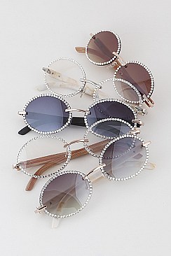 Pack of 12 Rhinestone Round Sunglasses