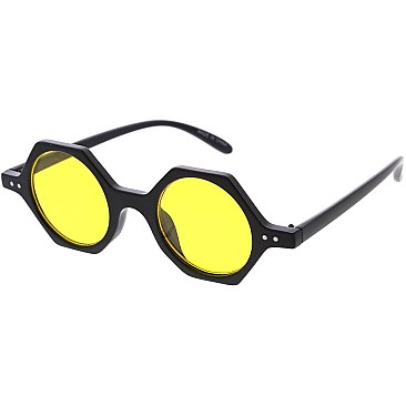 Pack of 12 Fashion Forward Retro Hexagon Sunglasses