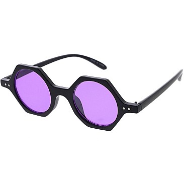 Pack of 12 Fashion Forward Retro Hexagon Sunglasses