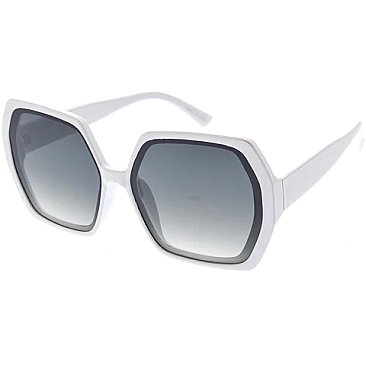 Pack of 12 Trendy Bulky Hexagon Sunglasses