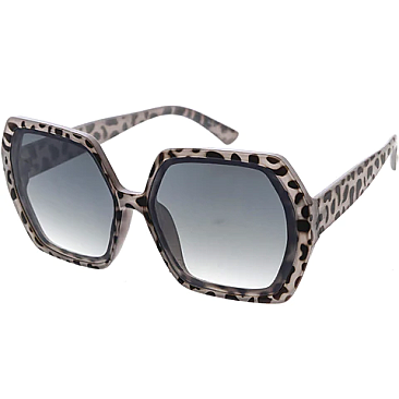 Pack of 12 Trendy Bulky Hexagon Sunglasses