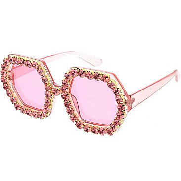 Pack of 12 Rhinestones Hexatone Sunglasses