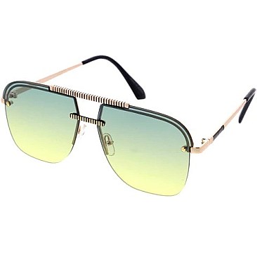 Pack of 12 Aviator Top Flat Bar sunglasses