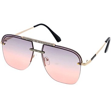 Pack of 12 Aviator Top Flat Bar sunglasses
