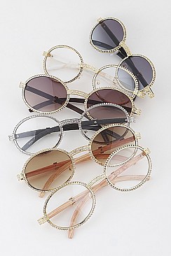Pack of 12 Rhinestone Round Sunglasses
