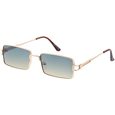 Pack of 12 Rectangular Gold Rimmed Sunglasses