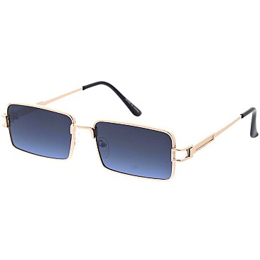 Pack of 12 Rectangular Gold Rimmed Sunglasses