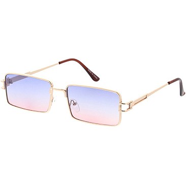 Pack of 12 Rectangular Gold Rimmed Sunglasses
