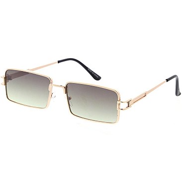 Pack of 12 Rectangular Gold Rimmed Sunglasses