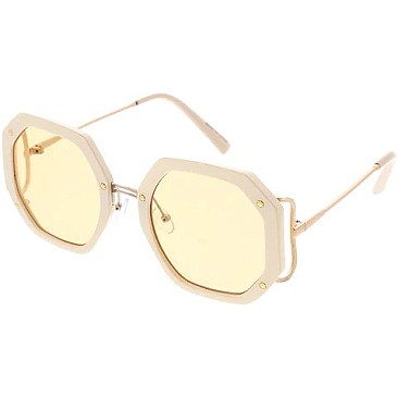 Pack of 12 Assorted Color Fashion Octagonal Sunglasses