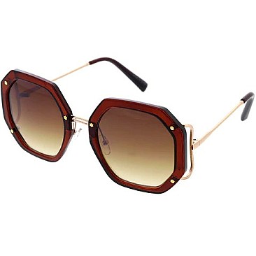 Pack of 12 Assorted Color Fashion Octagonal Sunglasses