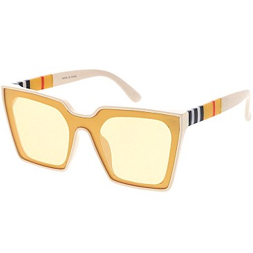 Pack of 12 Stylish  Side Striped Cat Eye Sunglasses