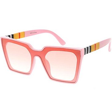 Pack of 12 Stylish  Side Striped Cat Eye Sunglasses